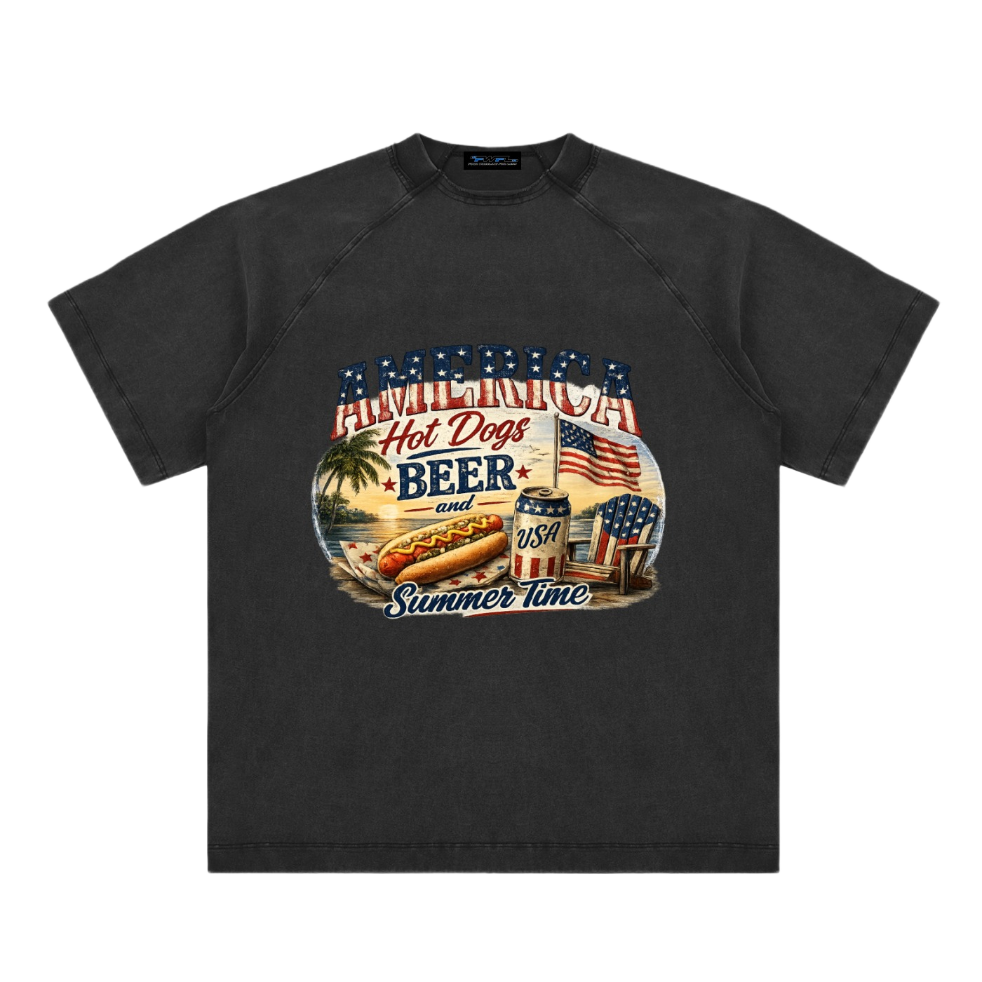 FWFL - USA HOT DOG BEER T-SHIRT