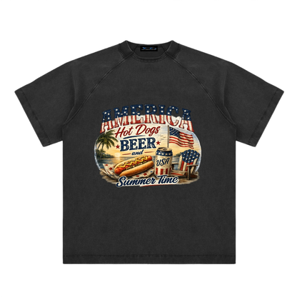FWFL - USA HOT DOG BEER T-SHIRT