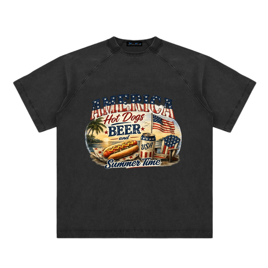 FWFL - USA HOT DOG BEER T-SHIRT