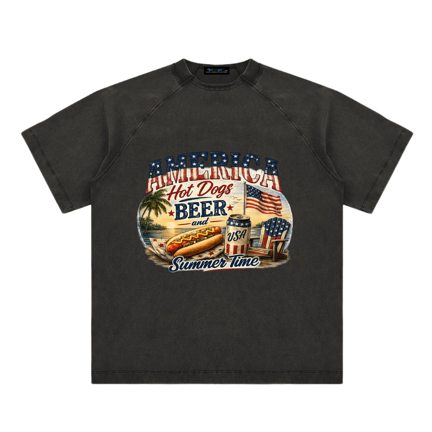 FWFL - USA HOT DOG BEER T-SHIRT