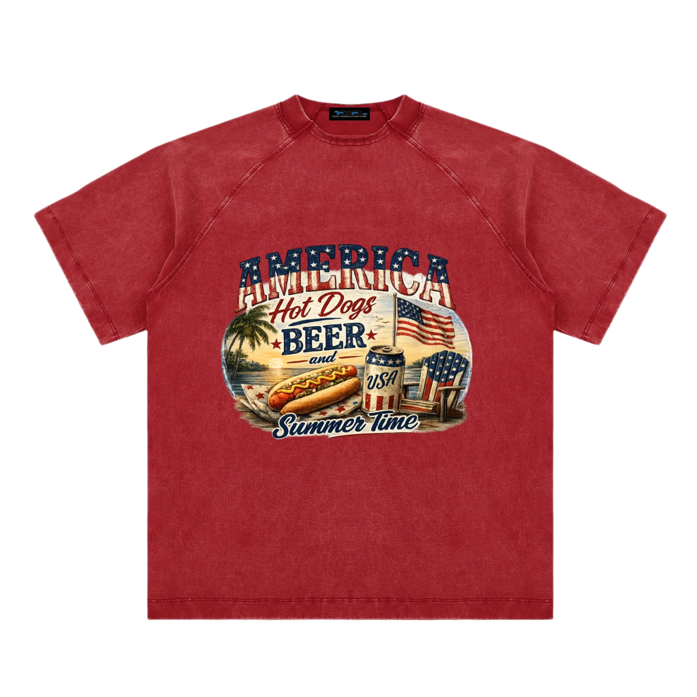 FWFL - USA HOT DOG BEER T-SHIRT