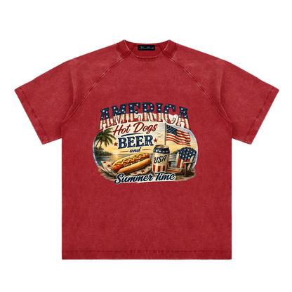 FWFL - USA HOT DOG BEER T-SHIRT