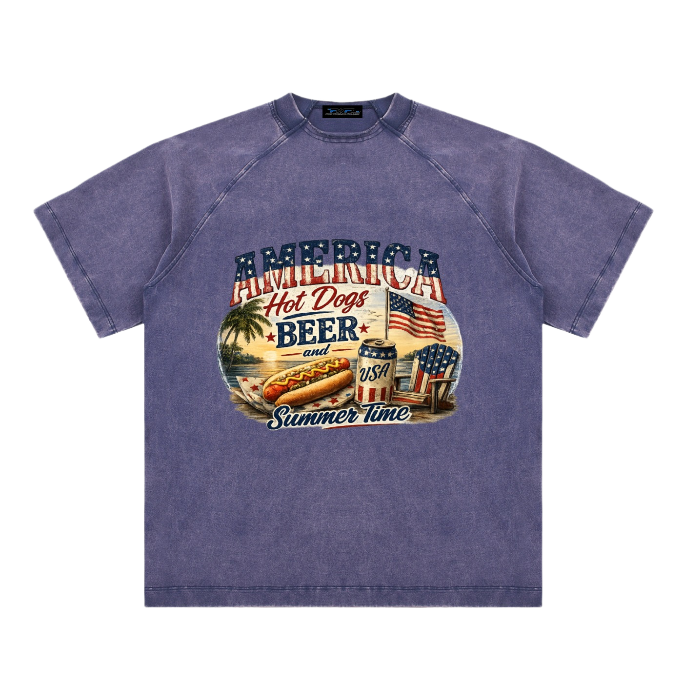 FWFL - USA HOT DOG BEER T-SHIRT