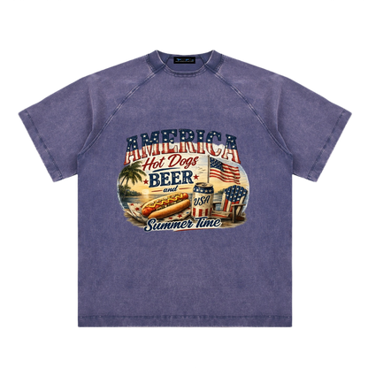FWFL - USA HOT DOG BEER T-SHIRT