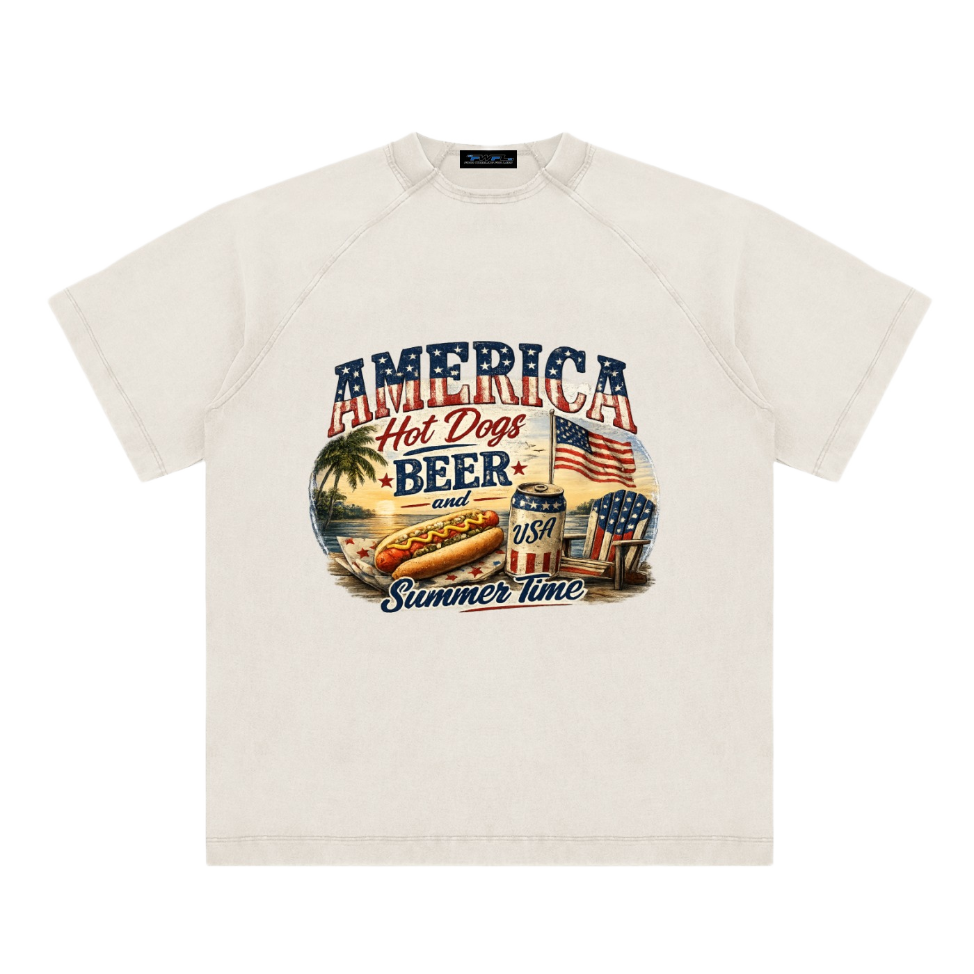 FWFL - USA HOT DOG BEER T-SHIRT