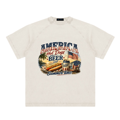FWFL - USA HOT DOG BEER T-SHIRT